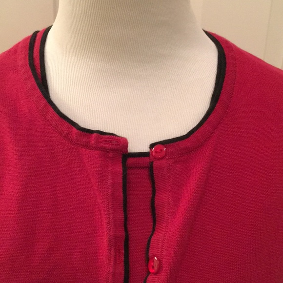 Red & Black 2 Piece Tank Top & Cardigan Sweater - Picture 2 of 6